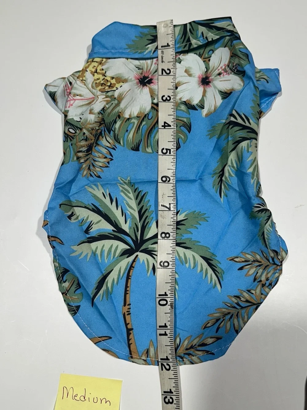 New Blue Hawaiian Print Dog Shirt - Medium for small dog breeds